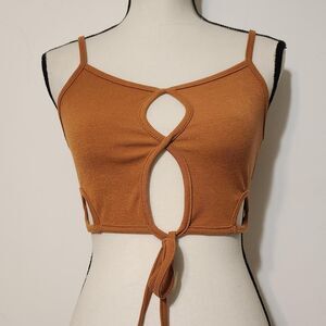 Meshki Women's Orange Crop-top